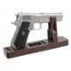 Страйкбольный пистолет WE COLT M1911А1, металл, хромированный, черные накладки резина, WE-E006B - MEU